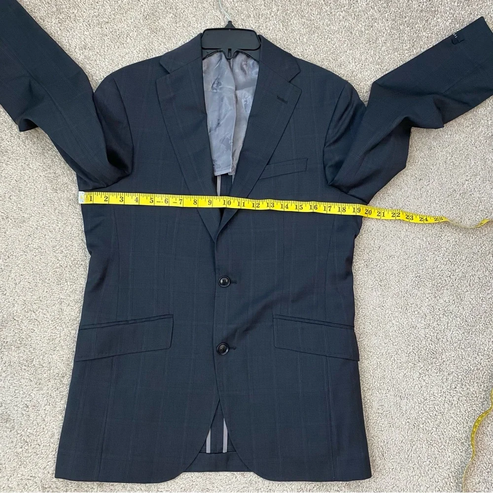Ted Baker Ron‎ Extra Slim Windowpane Wool Suit Jacket Charcoal 38 Regular
